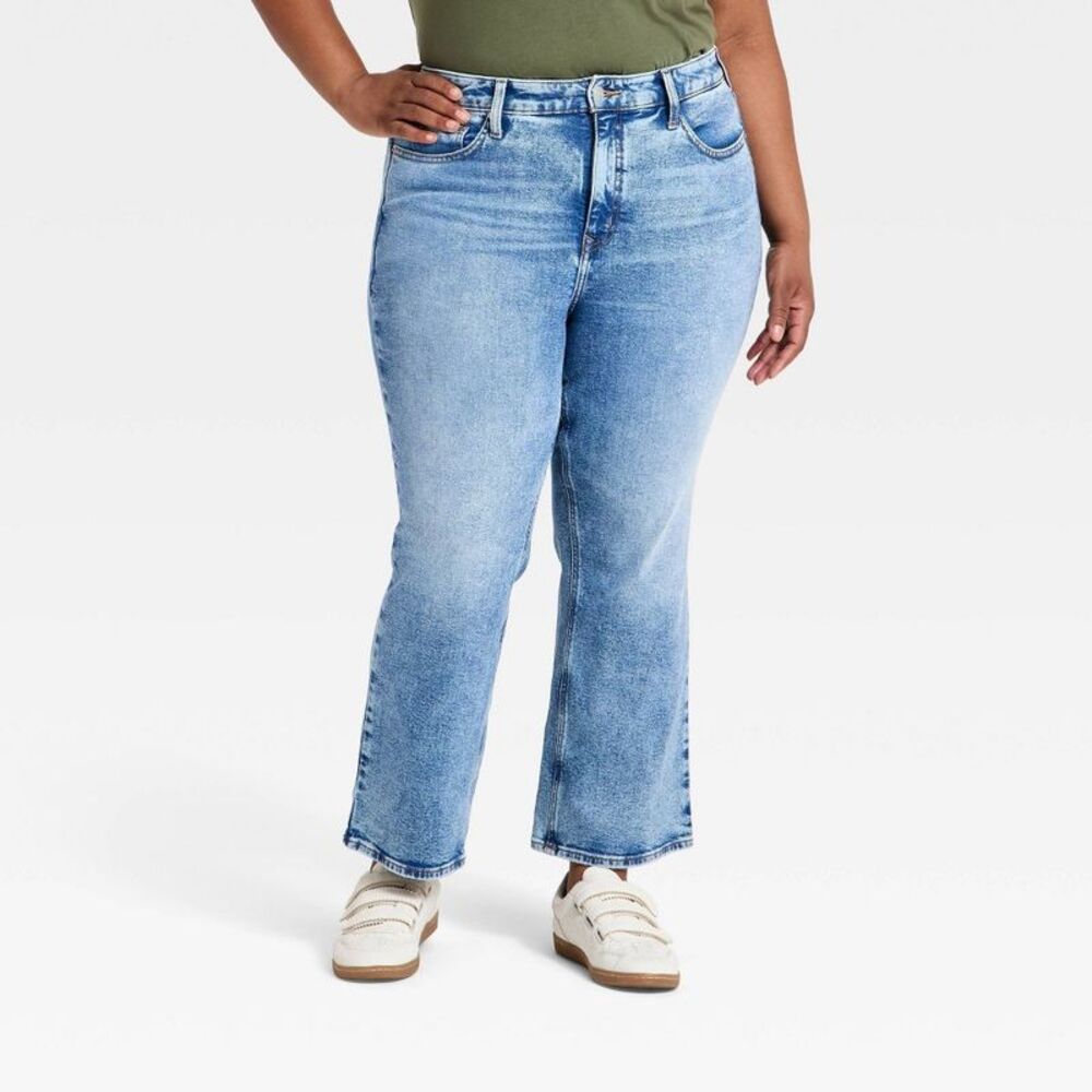 Open Box - Ava & Viv - Women's High-Rise Kick Flare Jeans - Ava & Viv Vin Blue